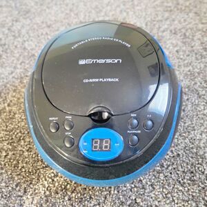 Emerson A1320 Portable Stereo Radio CD Player CD-R/RW Playback Black/Blue